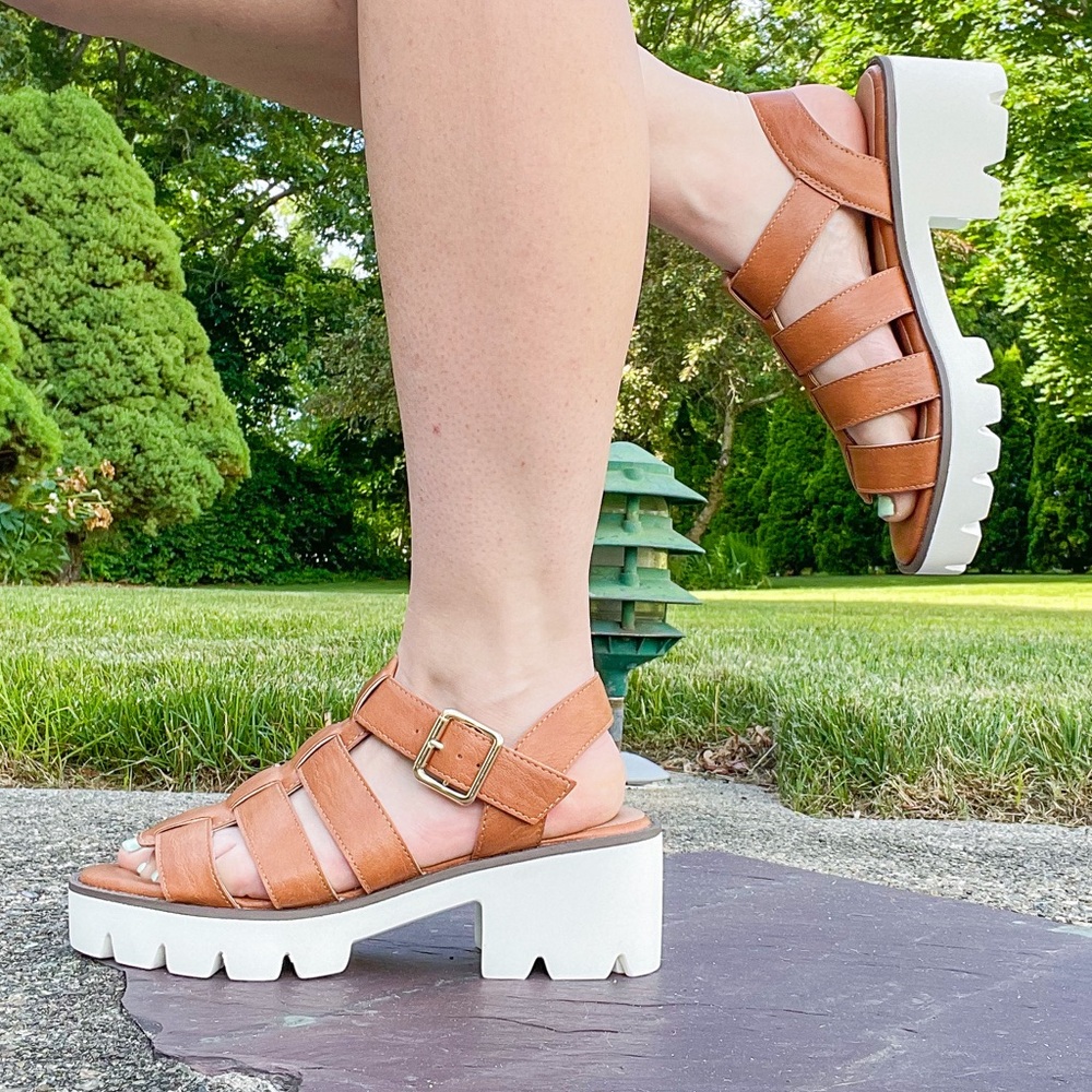 Cognac Corkys Fisher Sandals